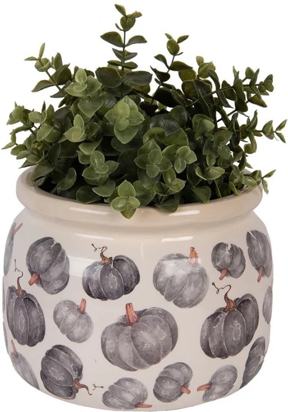 Keramický kvetináč s tekvicami Country Style Pumpkin - Ø 20*15 cm
