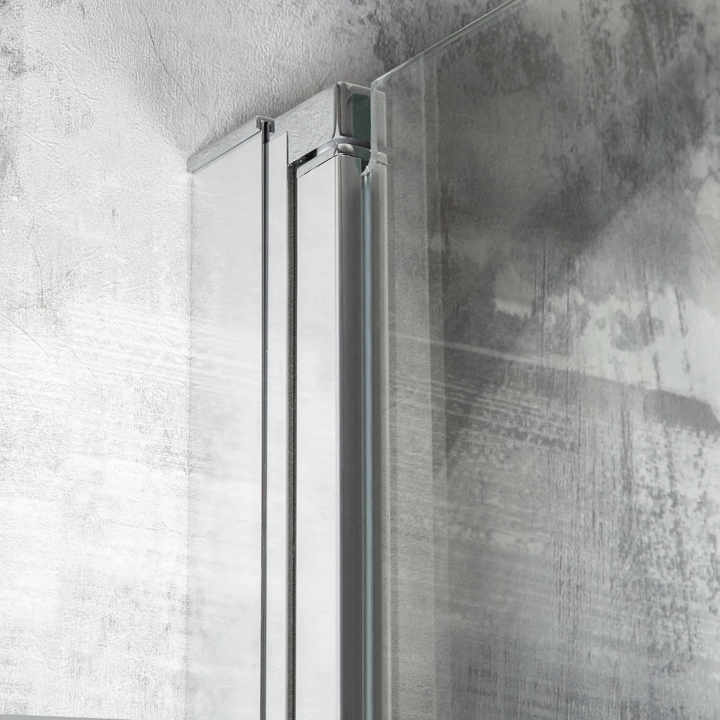 Novoterm Zalamovacie otočné sprchové dvere NV-Style DR CHR 90, chróm/transparent - bez vaničky