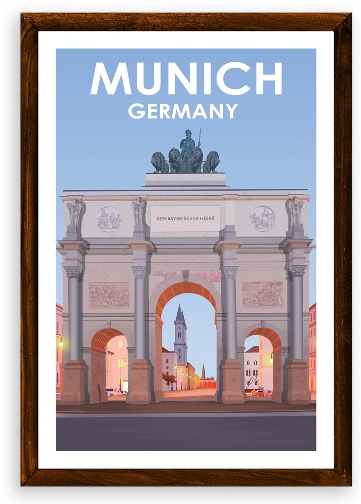 Poster Mníchov - Poster A3 + čierny rám (46,8€)