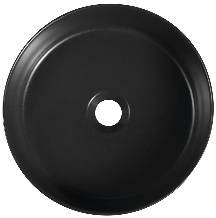 Isvea Isvea, INFINITY ROUND keramické umývadlo na dosku, priemer 36cm, čierna matná, 10NF65036-2N