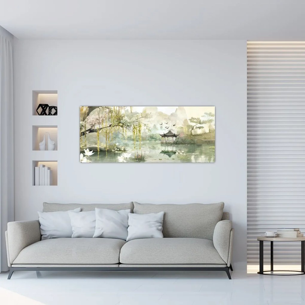 Obraz - Čínske jazero (120x50 cm)