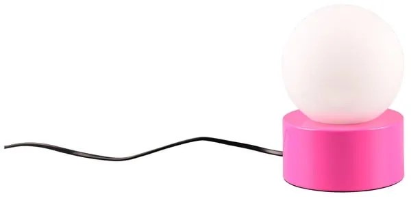 Ružová stolová lampa so skleneným tienidlom (výška 17 cm) Countess – Reality