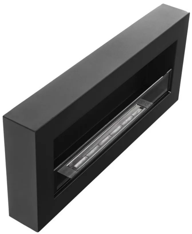 Závesný biokrb so sklom na stenu AIASA BOX ČIERNY MAT 90x40x12