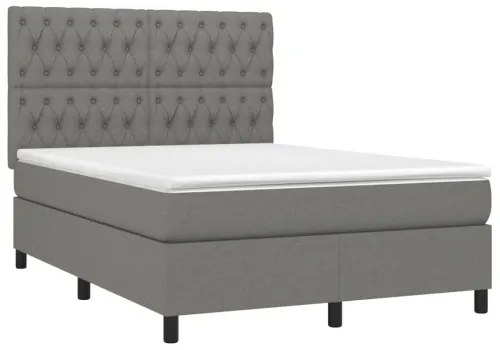 vidaXL Boxspring posteľ s matracom tmavosivá 140x200 cm látka-