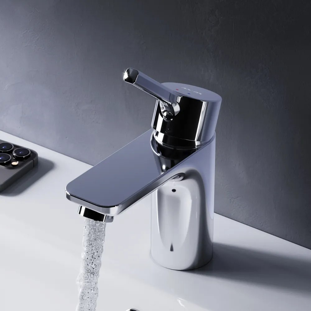 Umývadlová batéria AM.PM X-Joy S FXB82100 jednopáková s odtokovým ventilom, chróm