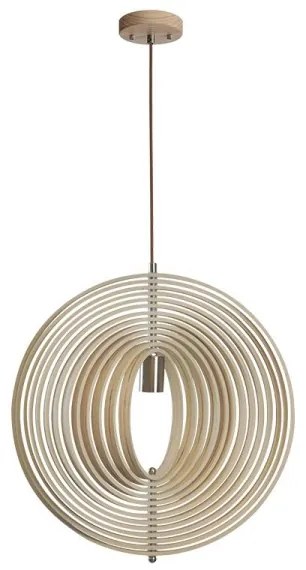 Drevený luster na lanku 1xE27/60W/230V priemer 50 cm masív/dyha/kaučukovník