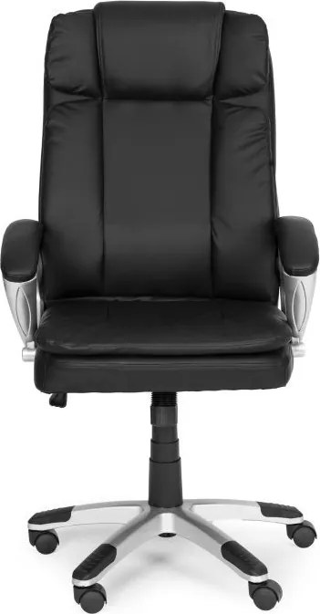 Otočná kancelárska stolička s dvojitým čalúnením a nastaviteľnou výškou, čierna