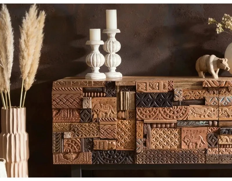 furniture-nabytek.cz - Masívny jedálenský stôl Grónsko z mangového dreva, lakovaný, hnedý – 200×40×75 cm