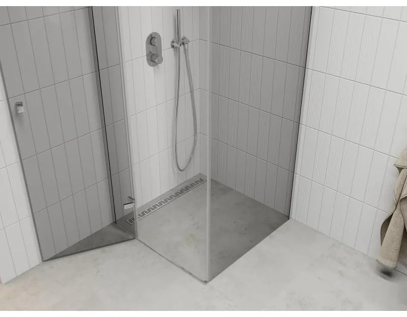 Mexen Roma, sprchovací kút 90 (dvere) x 90 (stena) cm, 6mm číre sklo, chrómový profil, 854-090-090-01-00