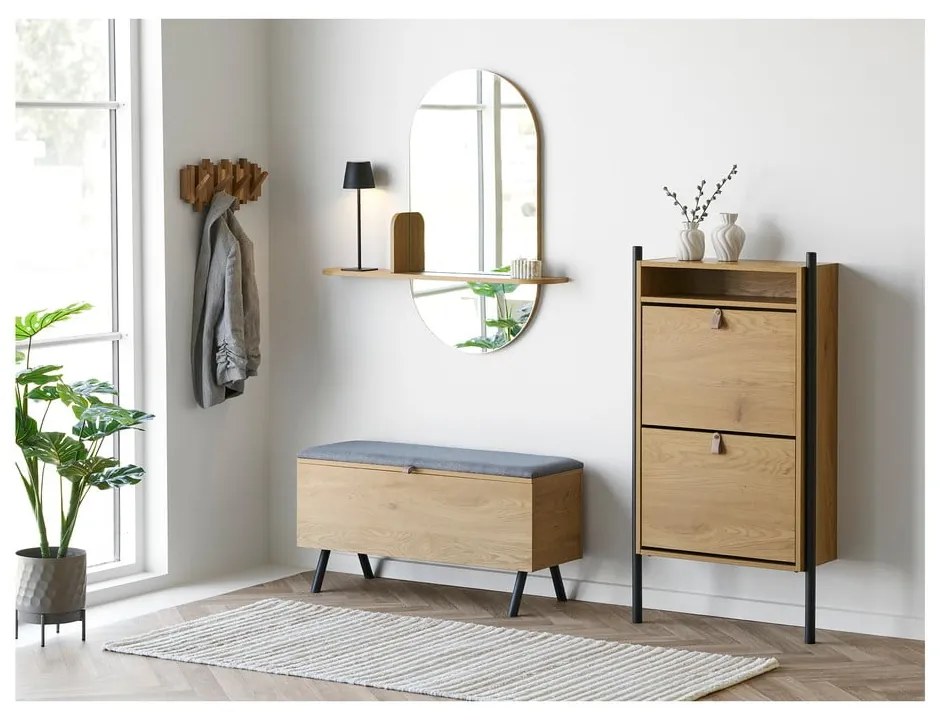 Nástenný vešiak z dubového dreva v prírodnej farbe 3 cm Caltra – House Nordic