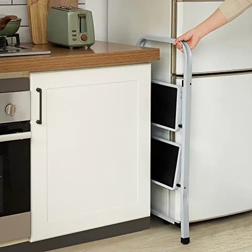 Rebrík, 2-stupňový rebrík, skladací, nosnosť 150 kg, biely