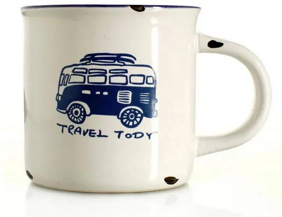 Porcelánový Mini retro hrnček - Travel