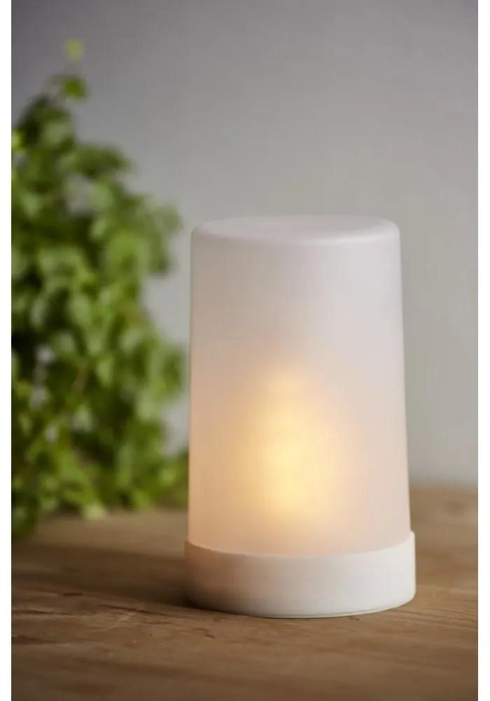 Biela LED vonkajšia svetelná dekorácia Star Trading Candle Flame, výška 14,5 cm