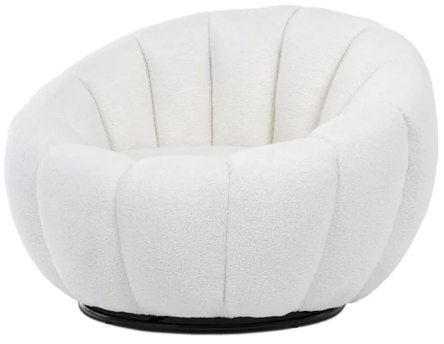 Kreslo relaxačné AK-341 WT2 látka biela Bouclé, otočné