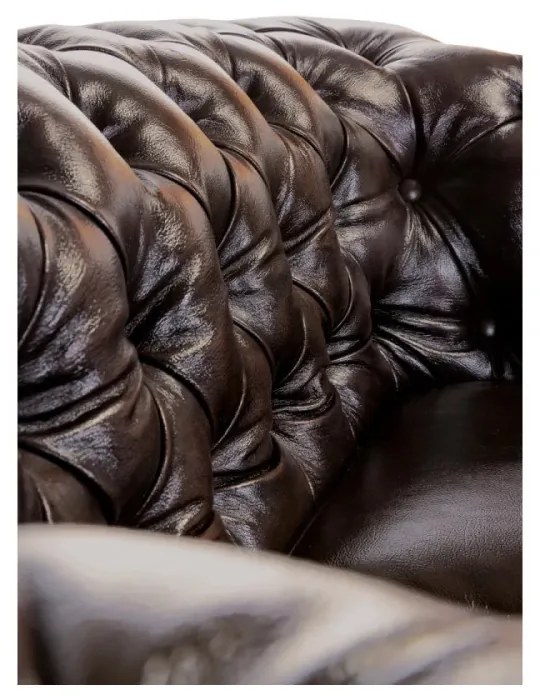furniture-nabytek.cz - Masívna sedacia súprava Chesterfield z pravej kože, hnedá