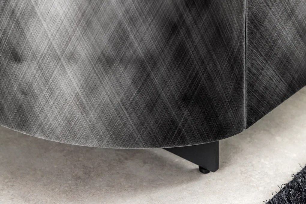 Komoda REFLECTION 150cm 3D efekt antracit s keramickou mramorovou doskou biela