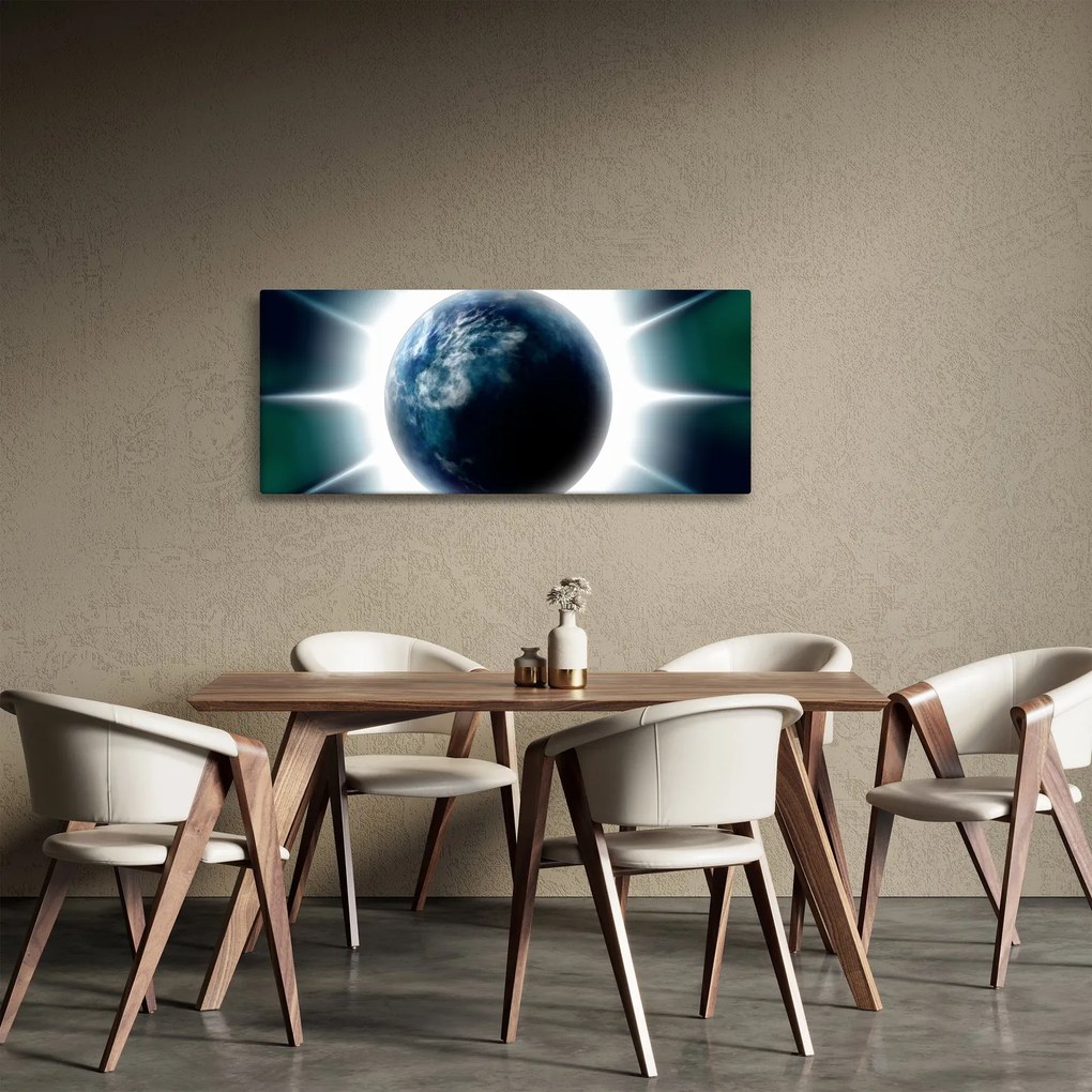 Obraz ožiarenej planéty (120x50 cm)
