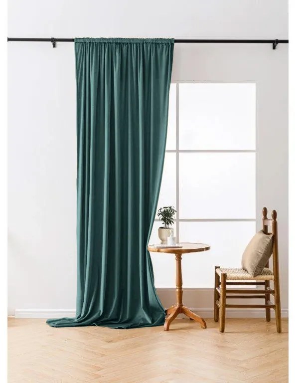 Zatemňovací záves VELVET 140x250 cm, tyrkysový Zavesenie: Riasiaca páska
