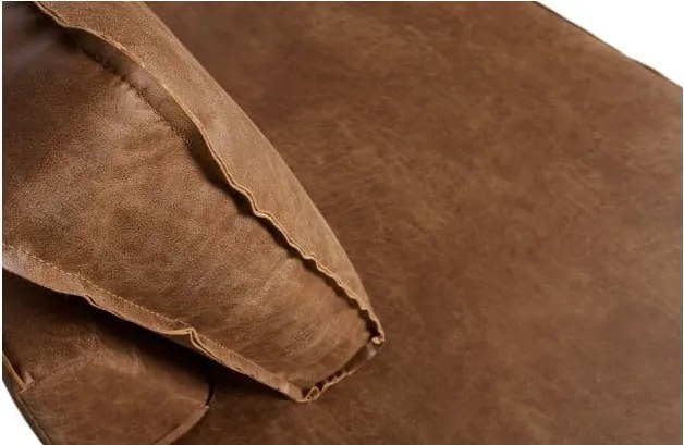 Hnedá rohová pohovka z imitácie kože (ľavý roh/do L) Rodeo – WOOOD