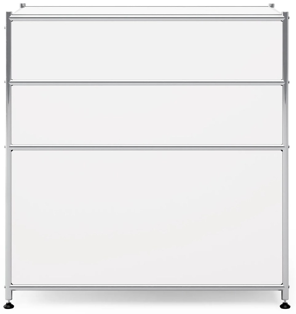 Kovová komoda »CN3« s 3 zásuvkami, biela