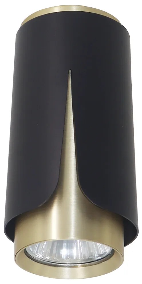 Stropné svietidlo Flower, 1x čierne/zlaté kovové tienidlo