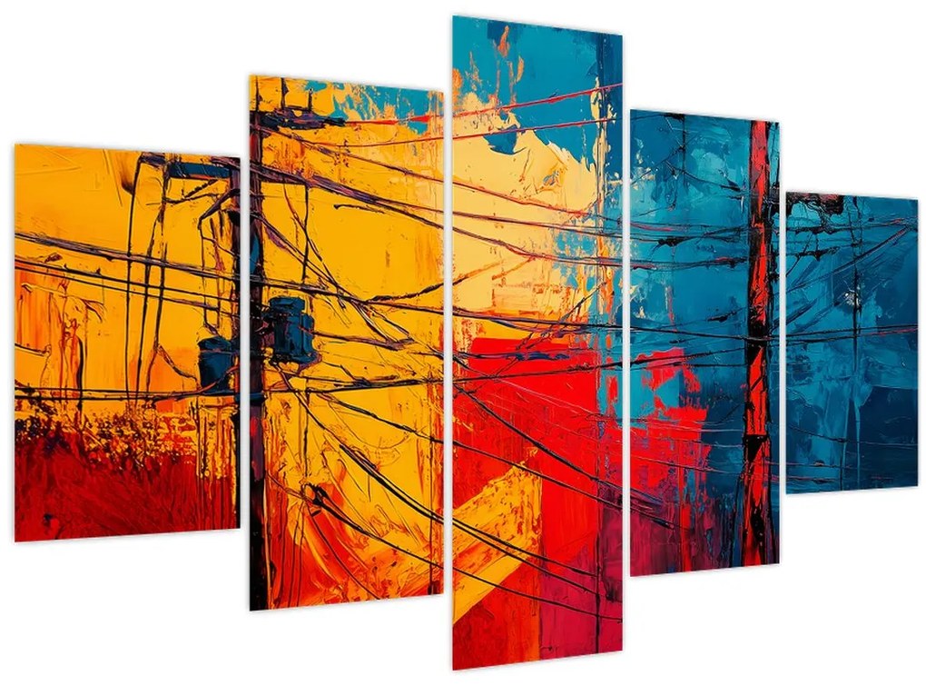 Obraz - Abstraktné elektrické vedenie (150x105 cm)