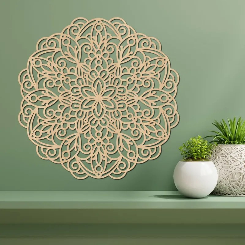 Drevená mandala na stenu – ručne vyrezávaný obraz z dreva | SENTOP HDF0248