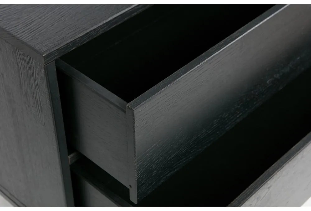 Čierny TV stolík z jaseňového dreva 180x61x44 cm Silas – WOOOD