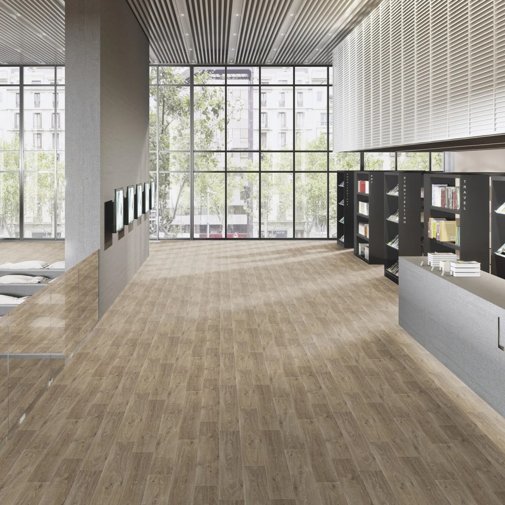 PVC podlaha - lino AladinTex Ultra 0368 Valencay blond, na mieru, šíře 4m, hnedá, filc, chodba / predsieň, Gerflor