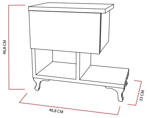 Nočný stolík CAST 46,8x46,8 cm biela
