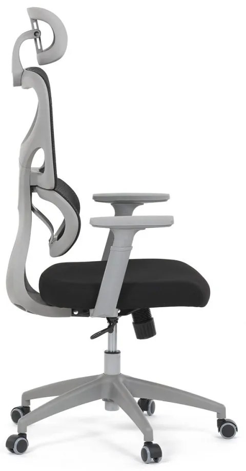 Kancelárska ergonomická stolička GRANT II — sieť, látka, sivá/čierna