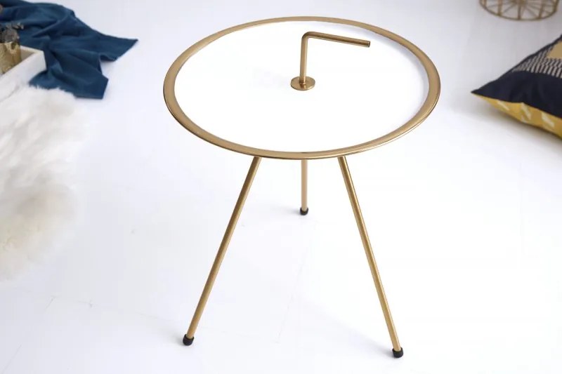 Simply Clever odkladací stolík  zlatá/biela Ø36 cm