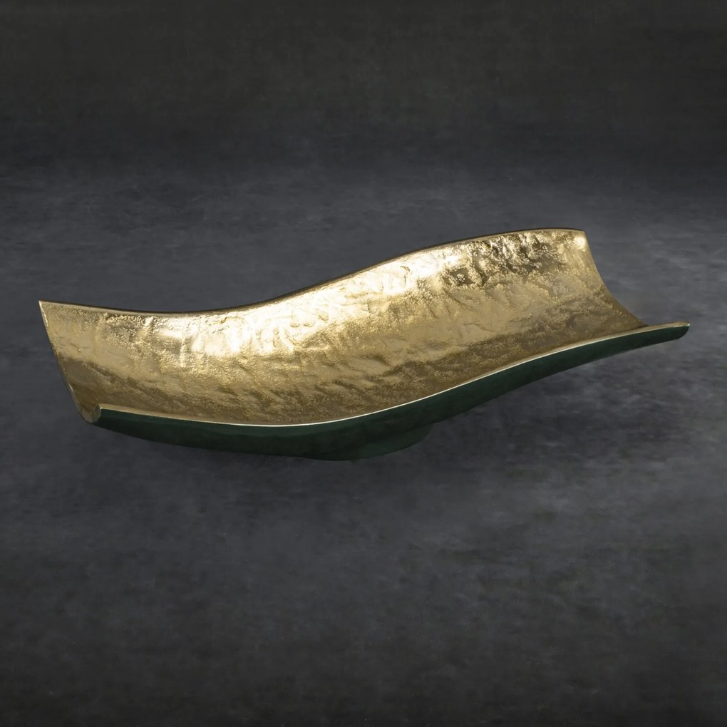 DEKORAČNÁ KOVOVÁ MISKA PEDRO2 (03) 33X15X8 CM TMAVOZELENÁ