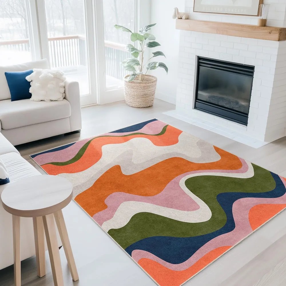 Oranžový prateľný behúň 80x200 cm Squiggly Orange – Mila Home