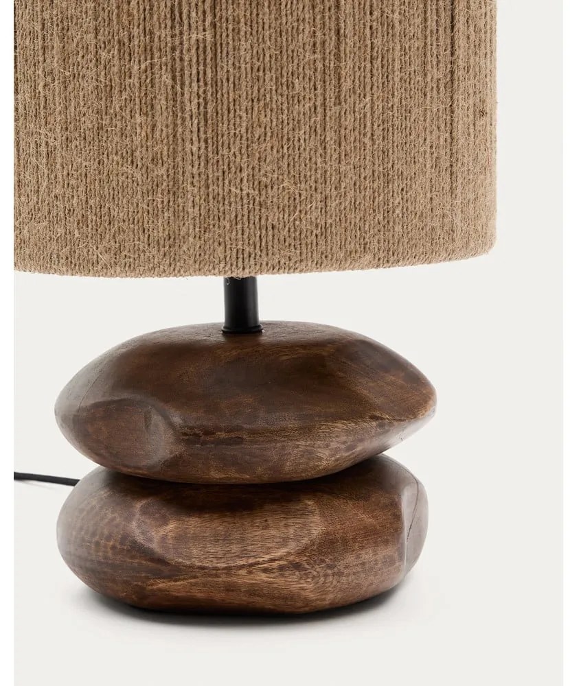 Stolová lampa v tmavoprírodnej farbe z masívu akácie (výška 43 cm) Kor – Kave Home