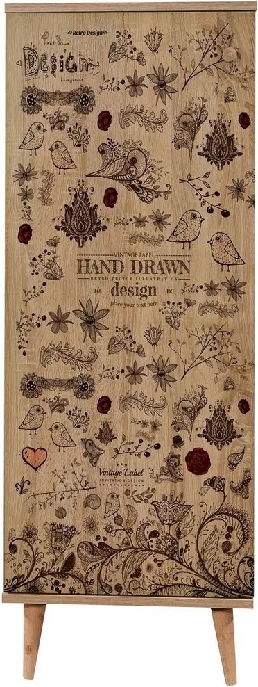 Skrinka na topánky Mega Birds Sonoma Oak