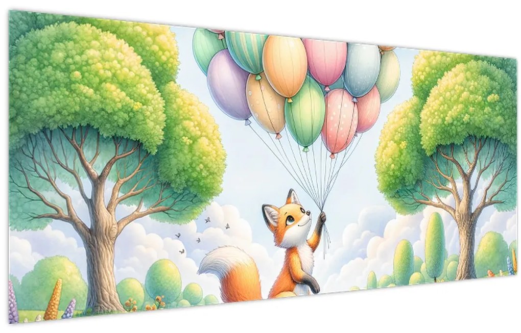 Obraz – Šťastná líška (120x50 cm)