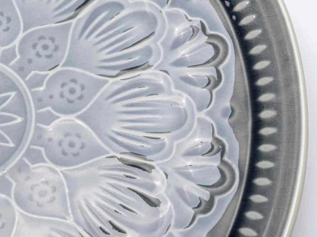Sicilia Mandala tanier sivý Ø27cm