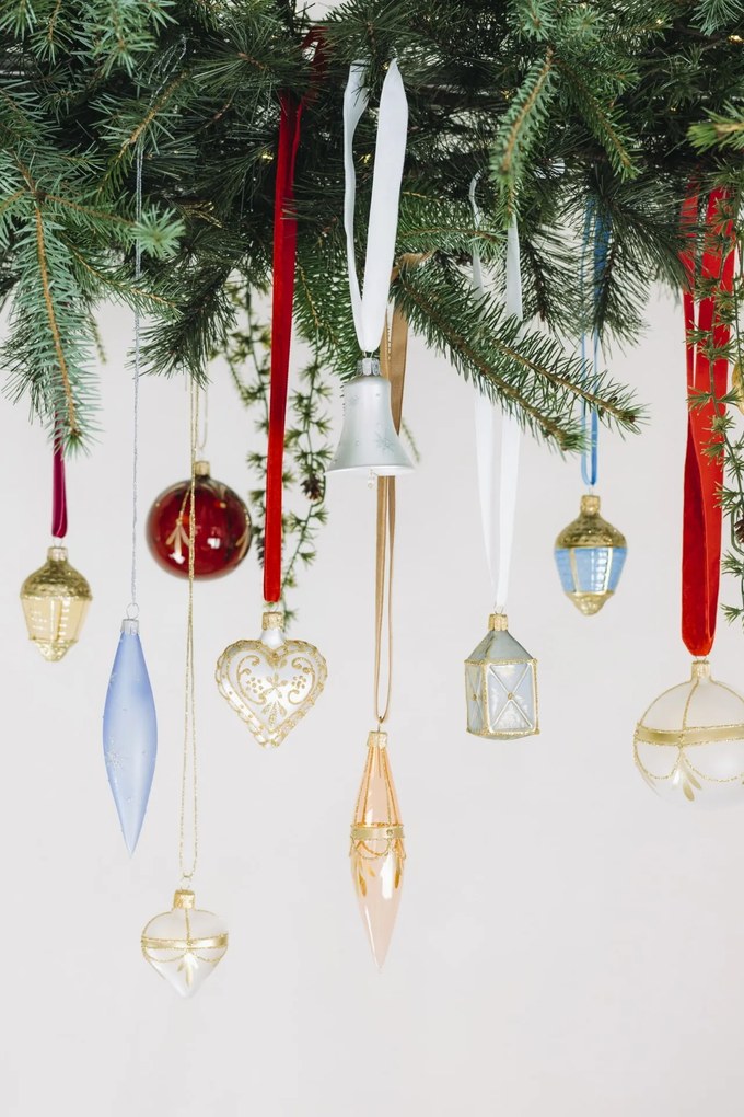 Bella Rose Sklenená vianočná ozdoba Srdce Biela Mat