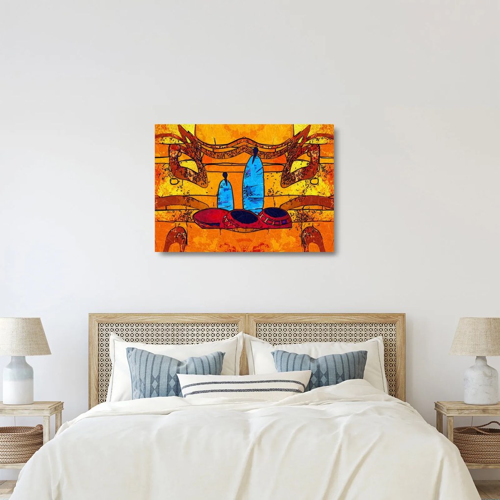 Sklenený obraz - Staroveká maľba (70x50 cm)