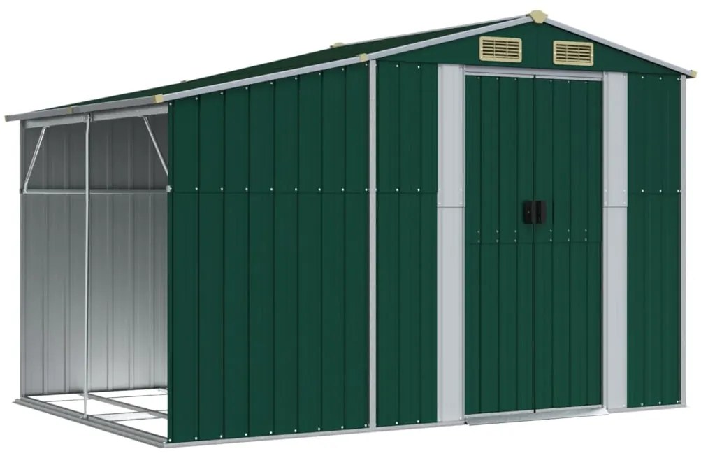 Záhradná kôlňa zelená 277x192,5x179 cm pozinkovaná oceľ