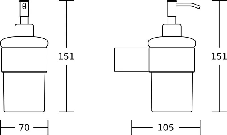 Mexen Base, nástenný dávkovač mydla, chrómová, 70882388-00
