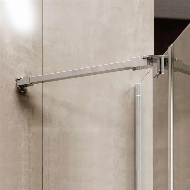 Mereo Novea, 1-krídlový sprchový kút 100x100 cm, štvorec, ľavé dvere a pevný diel, číre sklo, chrómový profil, MER-CK10316ZL