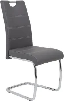 Jedálenská stolička Flora, šedá ekokoža%