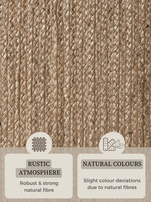 Koberec Hanse Home Jute Braided Rangpur naturálny / hnedý ovál