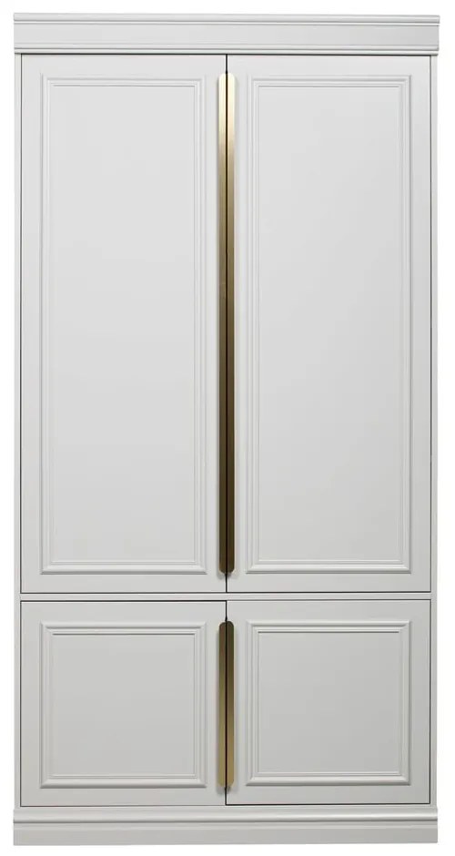 Svetlosivá šatníková skriňa z borovicového dreva 110x215x44 cm Organize – WOOOD