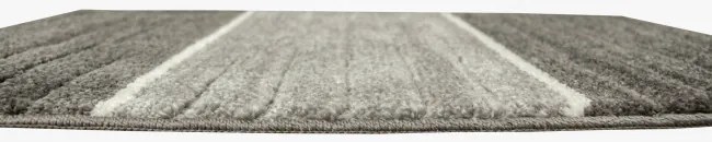 Kúpeľňový koberček COMO pruhy, sivý / krémový