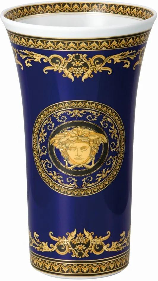 Rosenthal Versace Medusa Blue váza, 26 cm