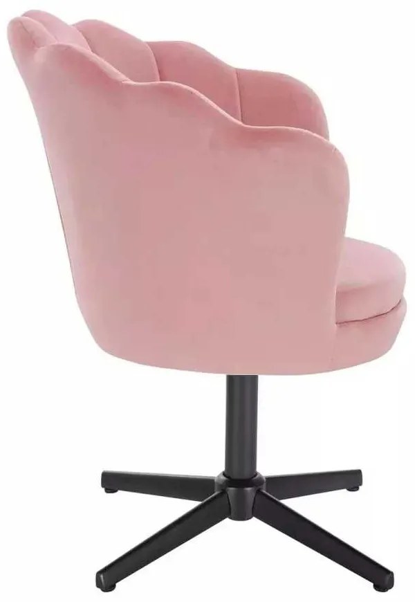 LuxuryForm DESIGN Kreslo FREY VELUR na čiernom kríži - ružové