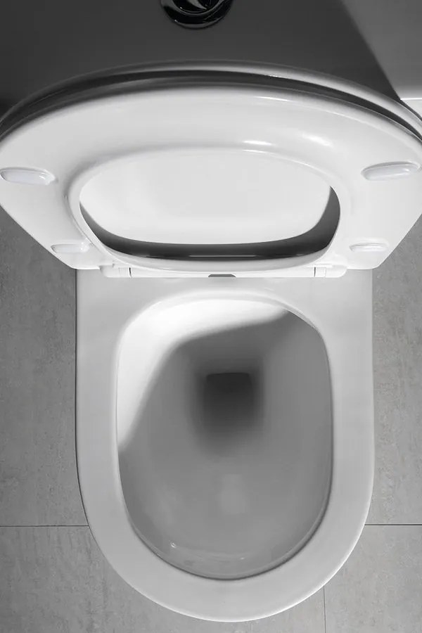 Sapho, PACO RIMLESS WC kombi misa s nádržkou vrátane splachovacej súpravy, spodný/zadný, PC1012WR